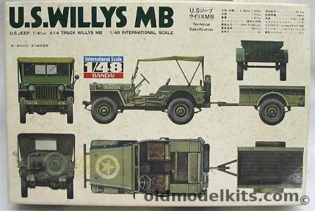 Bandai 1/48 US Willys Jeep MB with Trailer, 35419-400 plastic model kit
